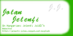 jolan jelenfi business card